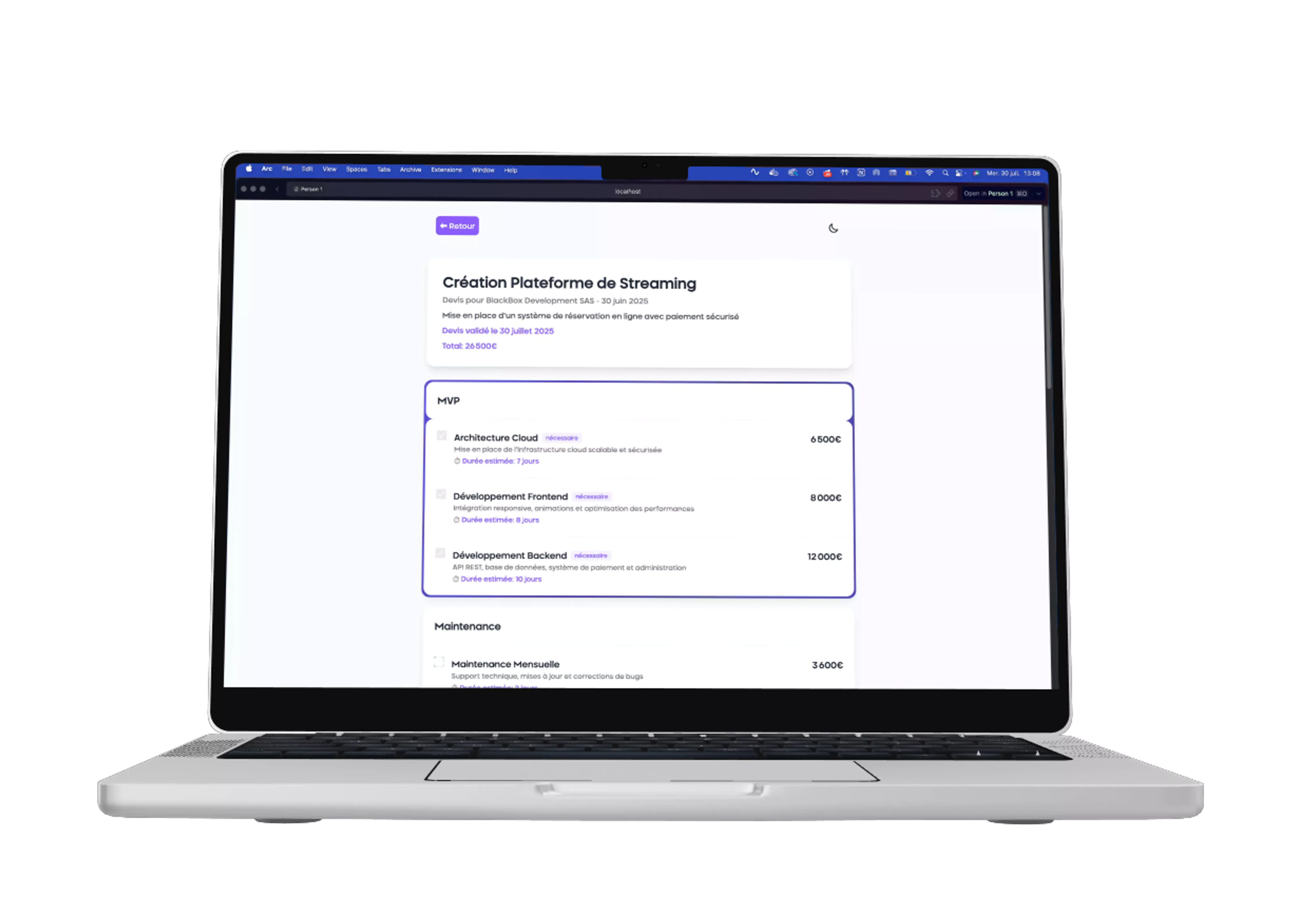 AI Quote Creator - Générateur de devis interactifs avec IA intégré