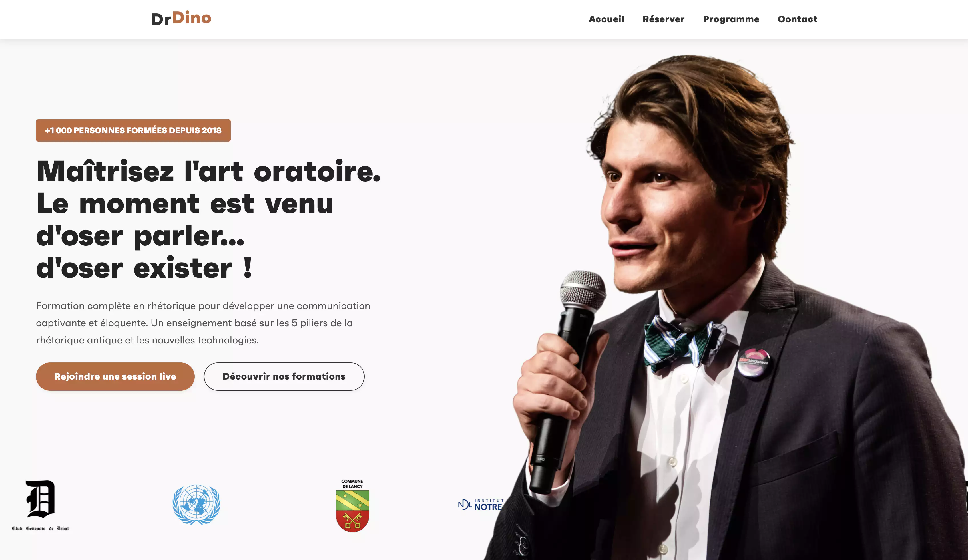 Page d'accueil du site