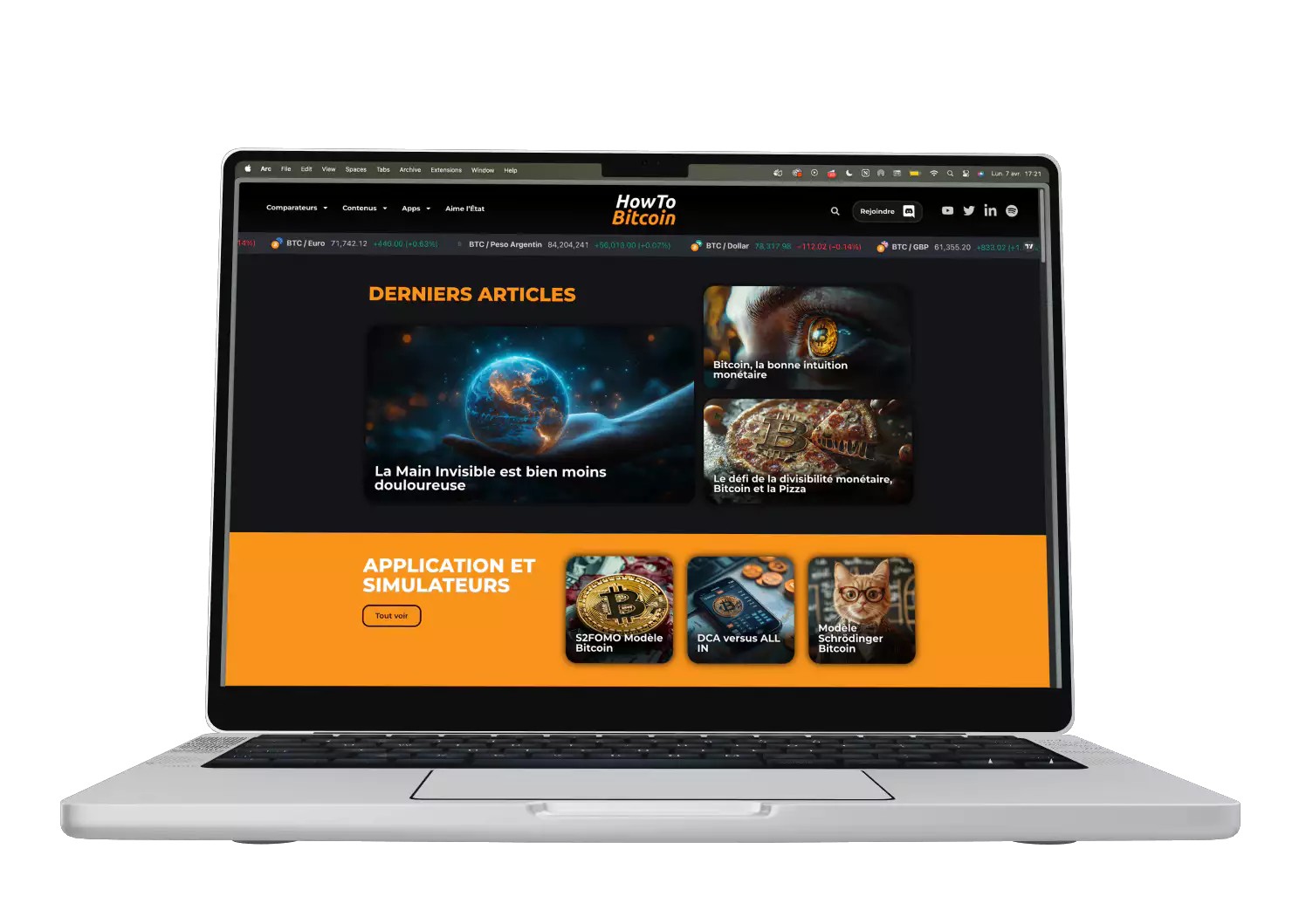 Site web howtobitcoin.fr - Média éducatif de référence sur le Bitcoin