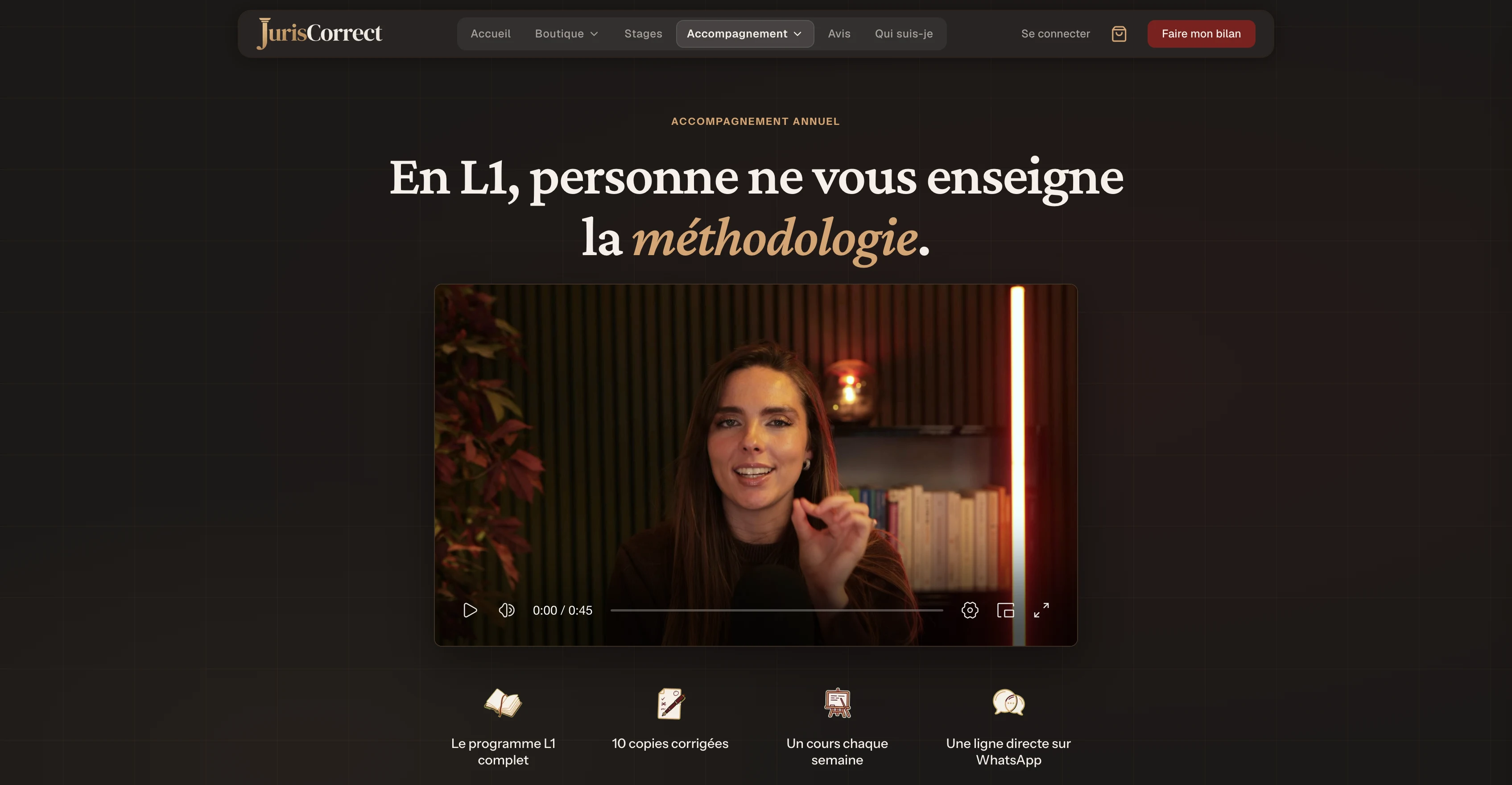 Page de l'accompagnement annuel L1