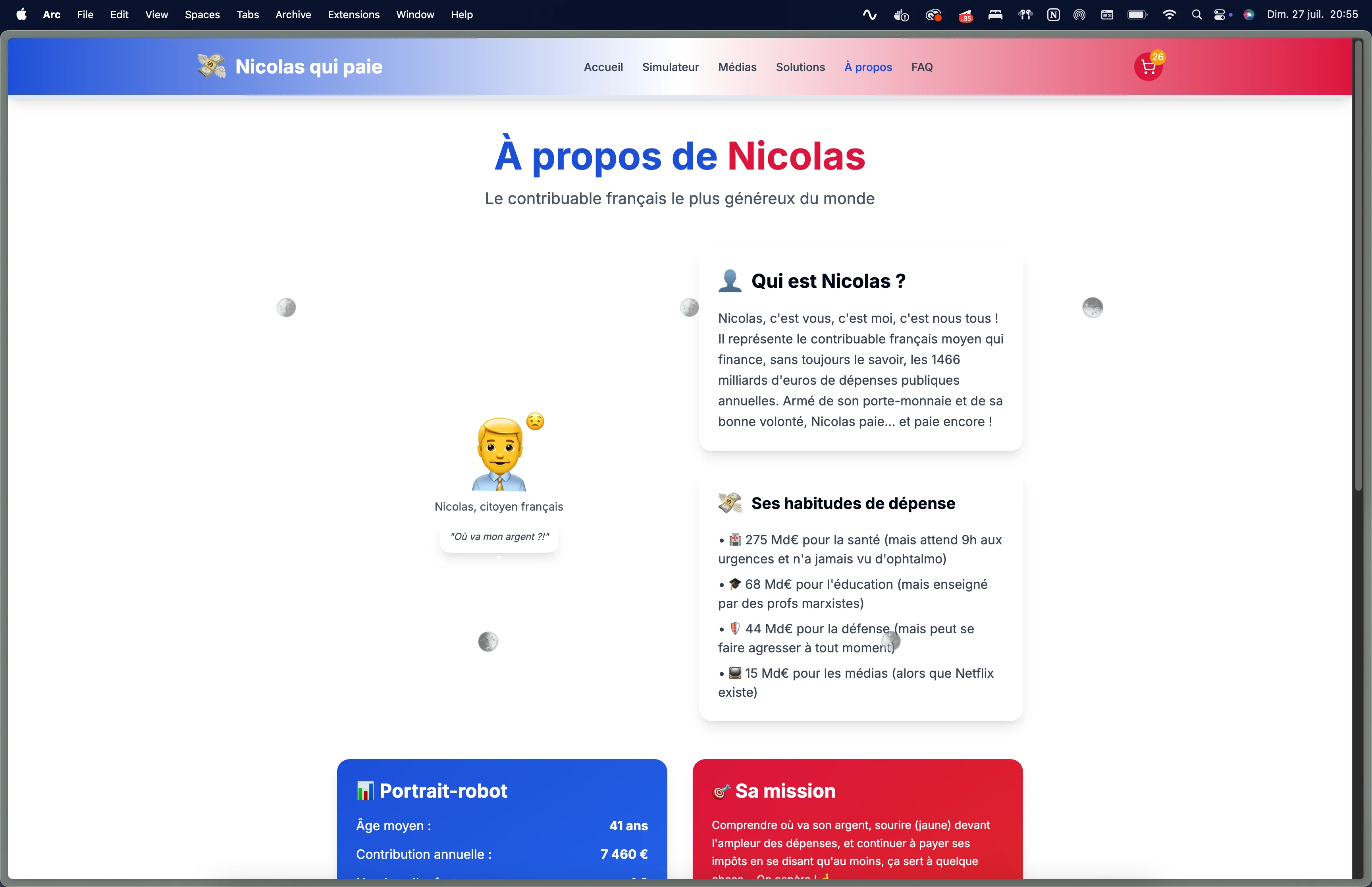 Section à propos et mission de sensibilisation citoyenne