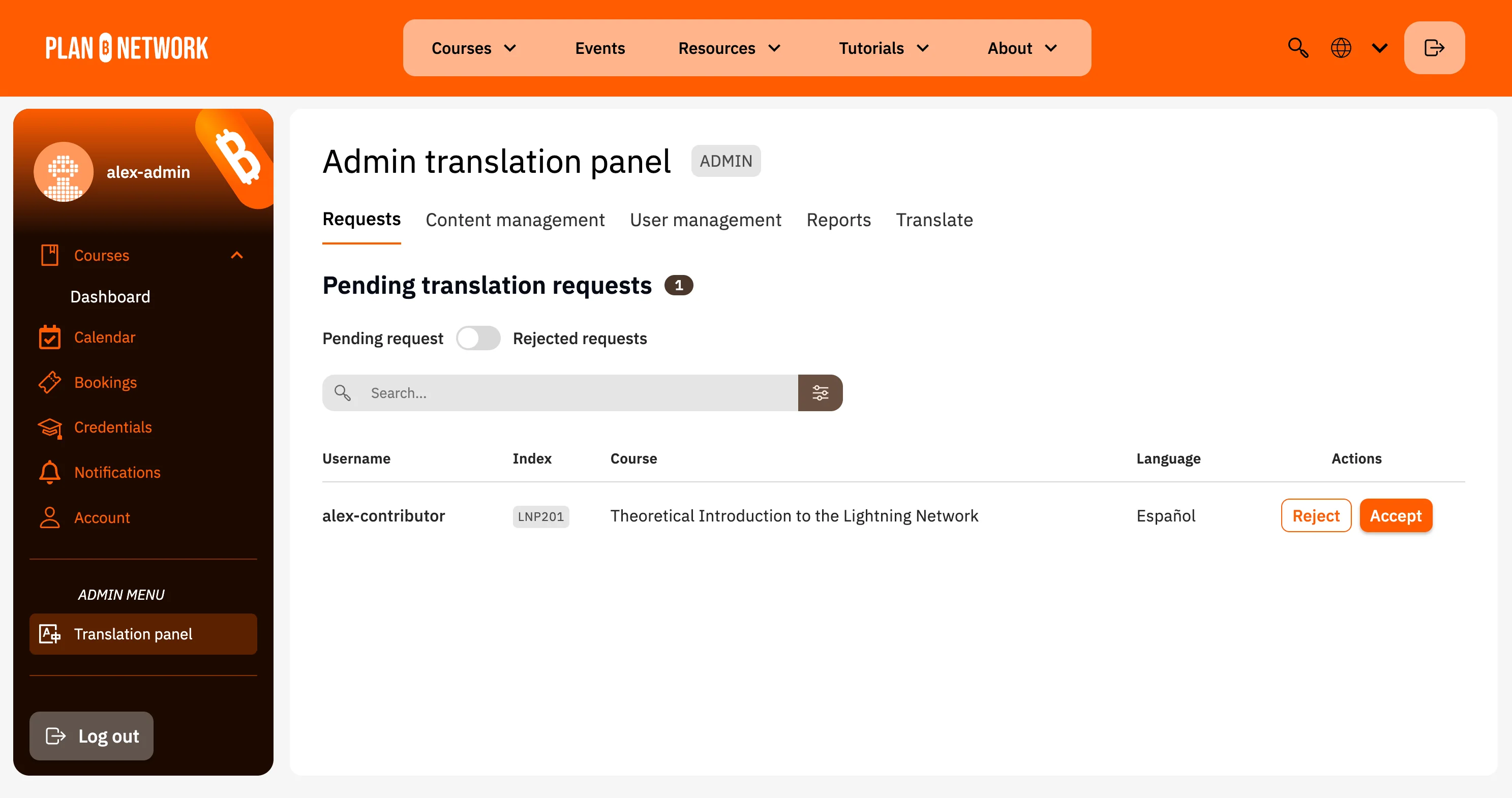 Panneau de contrôle des traductions et analytics