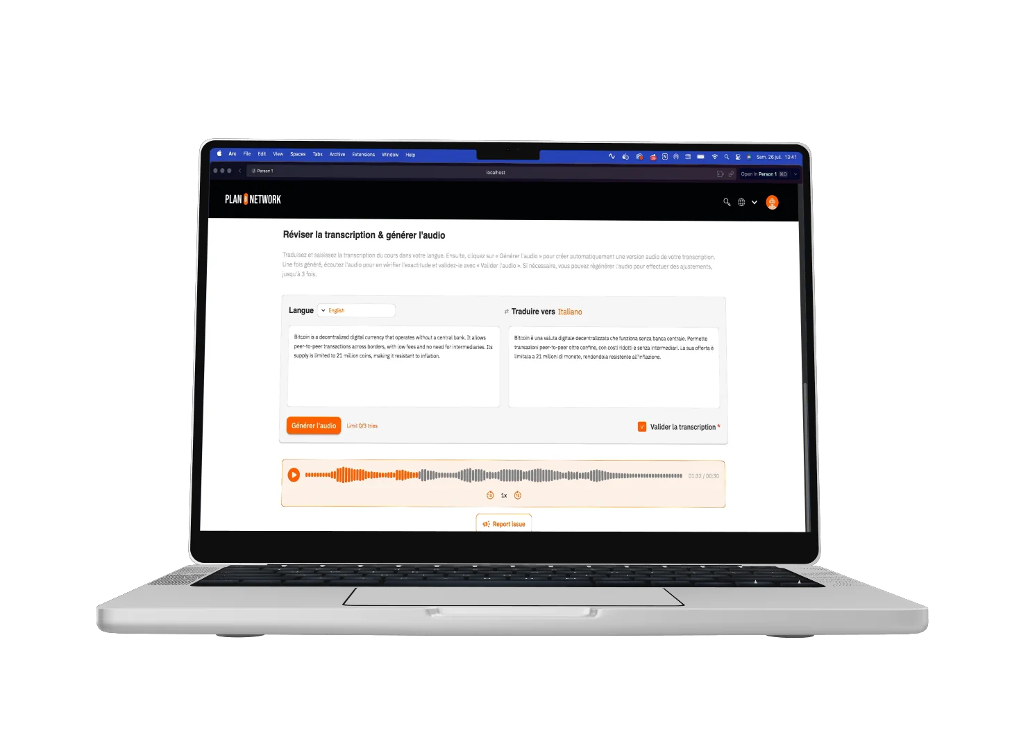 PlanB Network - Plateforme de traduction IA automatisée